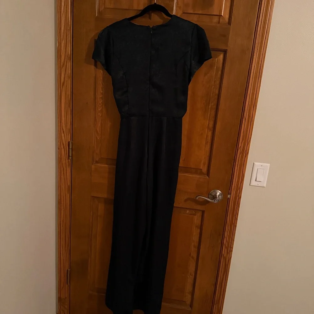 Lulus Let Me Entertain You Dark Green Satin Wide-Leg Jumpsuit - Picture 7 of 8